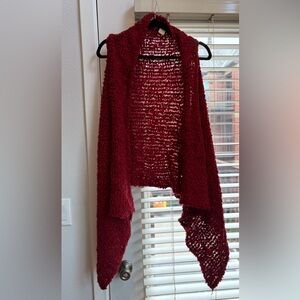 Chelsea & Violet Burgundy Open-Front Cardigan